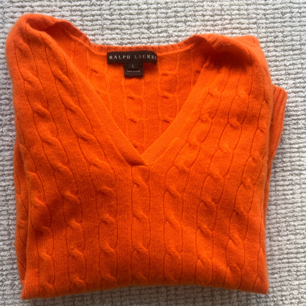 Vintage Ralph Lauren Orange Cable Knit Sweater